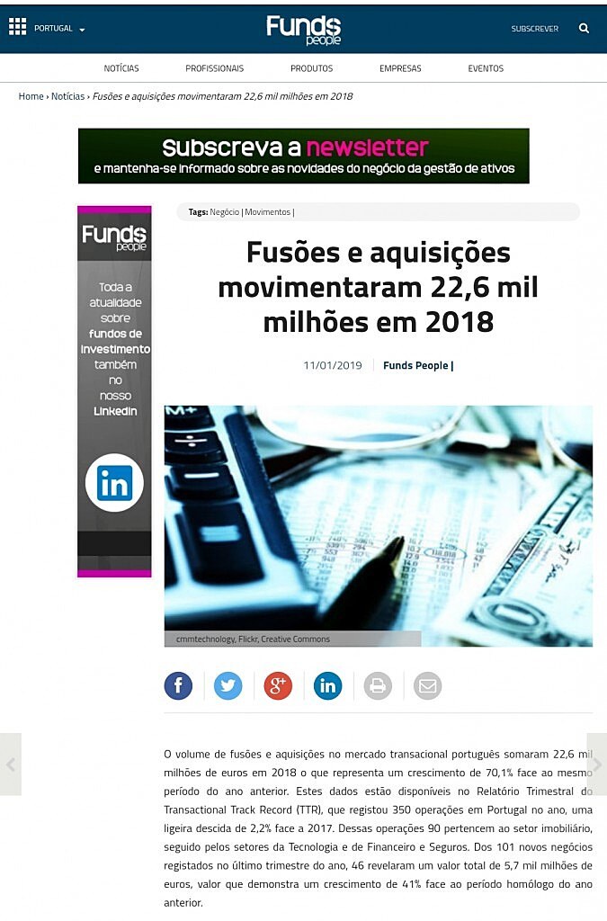 Fuses e aquisies movimentaram 22,6 mil milhes em 2018